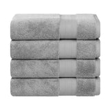 Aria Turkish Cotton Solid Heavyweight Plush Bath Towel Set of 4