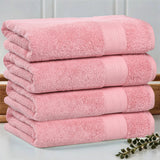 Aria Turkish Cotton Solid Heavyweight Plush Bath Towel Set of 4