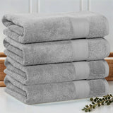 Aria Turkish Cotton Solid Heavyweight Plush Bath Towel Set of 4