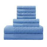 Turkish Cotton Jacquard Herringbone and Solid 8 Piece Towel Set