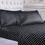 600 Thread Count Cotton Blend Polka Dot Deep Pocket Bed Sheet Set