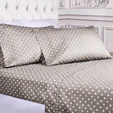 600 Thread Count Cotton Blend Polka Dot Deep Pocket Bed Sheet Set