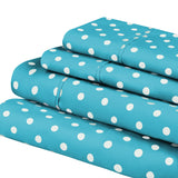 600 Thread Count Cotton Blend Polka Dot Deep Pocket Bed Sheet Set