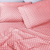 600 Thread Count Cotton Blend Polka Dot Deep Pocket Bed Sheet Set