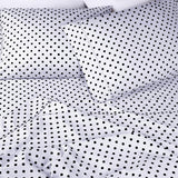 600 Thread Count Cotton Blend Polka Dot Deep Pocket Bed Sheet Set