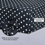 600 Thread Count Cotton Blend Polka Dot Deep Pocket Bed Sheet Set