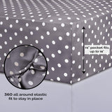 600 Thread Count Cotton Blend Polka Dot Deep Pocket Bed Sheet Set