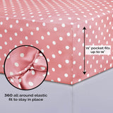 600 Thread Count Cotton Blend Polka Dot Deep Pocket Bed Sheet Set