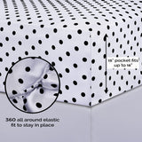 600 Thread Count Cotton Blend Polka Dot Deep Pocket Bed Sheet Set