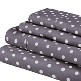 600 Thread Count Cotton Blend Polka Dot Deep Pocket Bed Sheet Set