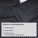 600 Thread Count Cotton Blend Polka Dot Deep Pocket Bed Sheet Set