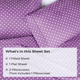 600 Thread Count Cotton Blend Polka Dot Deep Pocket Bed Sheet Set