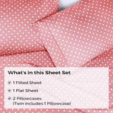 600 Thread Count Cotton Blend Polka Dot Deep Pocket Bed Sheet Set