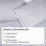 600 Thread Count Cotton Blend Polka Dot Deep Pocket Bed Sheet Set