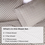 600 Thread Count Cotton Blend Polka Dot Deep Pocket Bed Sheet Set