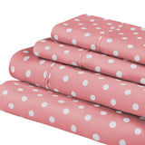 600 Thread Count Cotton Blend Polka Dot Deep Pocket Bed Sheet Set