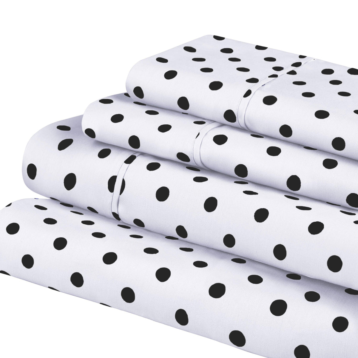 600 Thread Count Cotton Blend Polka Dot Deep Pocket Bed Sheet Set