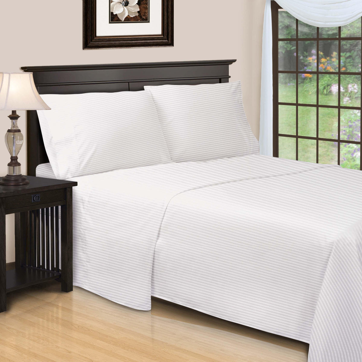 600 Thread Count Egyptian Cotton Striped Deep Pocket Sheet Set