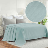 Milan Cotton Textured Jacquard Striped Lightweight Woven Blanket