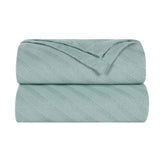 Milan Cotton Textured Jacquard Striped Lightweight Woven Blanket