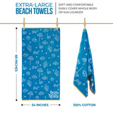 Bahama Cotton Fuzzy Velour Terry Large Oversized Beach Towel