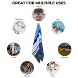 Mira Striped Cotton Velour Terry Large Oversized Beach Towel