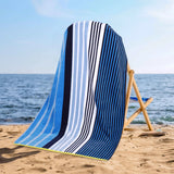 Mira Striped Cotton Velour Terry Large Oversized Beach Towel
