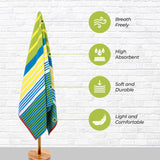 Mira Striped Cotton Velour Terry Large Oversized Beach Towel