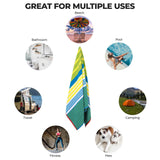 Mira Striped Cotton Velour Terry Large Oversized Beach Towel