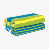 Mira Striped Cotton Velour Terry Large Oversized Beach Towel