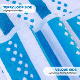Striped Superior Cotton Velour Terry Large Oversized Beach Towel