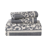 Lyron Cotton Blend Woven Jacquard Floral Scroll Bedspread Set