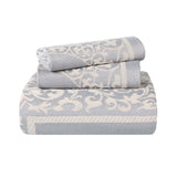 Lyron Cotton Blend Woven Jacquard Floral Scroll Bedspread Set