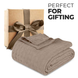 Basketweave Classic Farmhouse All-Season Cotton Blanket