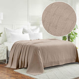 Basketweave Classic Farmhouse All-Season Cotton Blanket