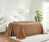 Waffle Weave Honeycomb Knit Soft Solid Textured Cotton Blanket