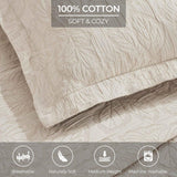 Hibiscus Cotton Medium Weight Matelasse Woven Floral Bedspread Set