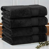 Aria Turkish Cotton Solid Heavyweight Plush Bath Towel Set of 4