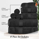 Madison Egyptian Cotton Plush Heavyweight 8 Piece Towel Set
