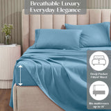 1200 Thread Count Cotton Rich Solid Deep Pocket Bed Sheet Set