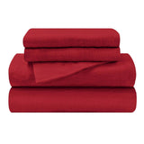 Cotton Flannel Solid Deep Pocket Bed Sheet Set