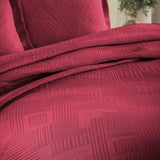 Cotton Jacquard Matelassé Scalloped Geometric Fret Bedspread Set