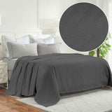 Milan Cotton Textured Jacquard Striped Lightweight Woven Blanket