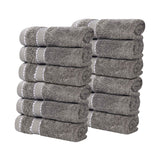 Niles Egyptian Giza Cotton Plush Absorbent Face Towel Washcloth Set of 12