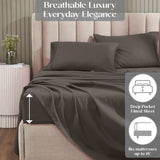 1200 Thread Count Cotton Rich Solid Deep Pocket Bed Sheet Set
