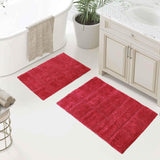 Cotton Checkers Geometric Non-Skid Washable 2 Piece Bath Rug Set