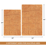 Cotton Checkers Geometric Non-Skid Washable 2 Piece Bath Rug Set