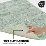 Cotton Checkers Geometric Non-Skid Washable 2 Piece Bath Rug Set