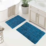 Cotton Checkers Geometric Non-Skid Washable 2 Piece Bath Rug Set