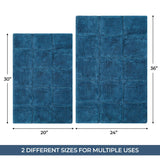 Cotton Checkers Geometric Non-Skid Washable 2 Piece Bath Rug Set